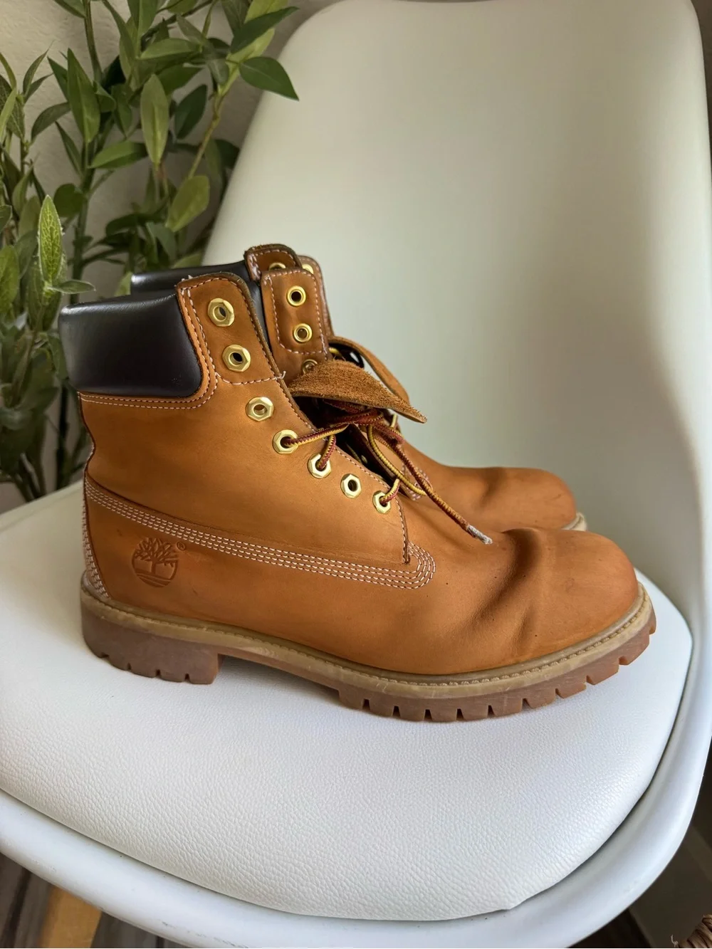 Timberland 6-Inch Premium Waterproof Boots Wheat Nubuck Size 9.5M 10061 Classic